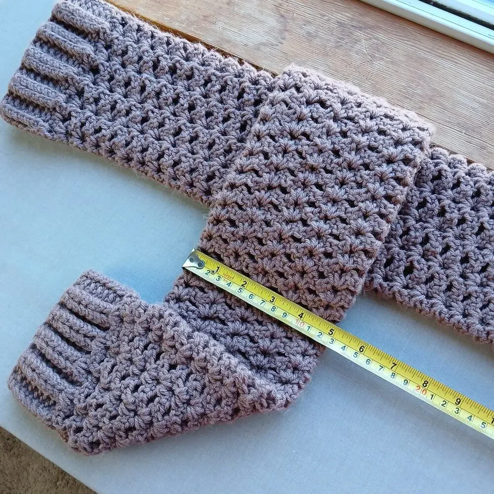 Mocha Leg Warmers OSFM crochet warm thick chunky over the knee dance premade